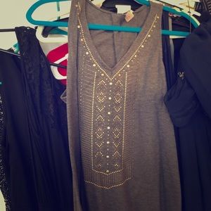 Tank top with rhinestones